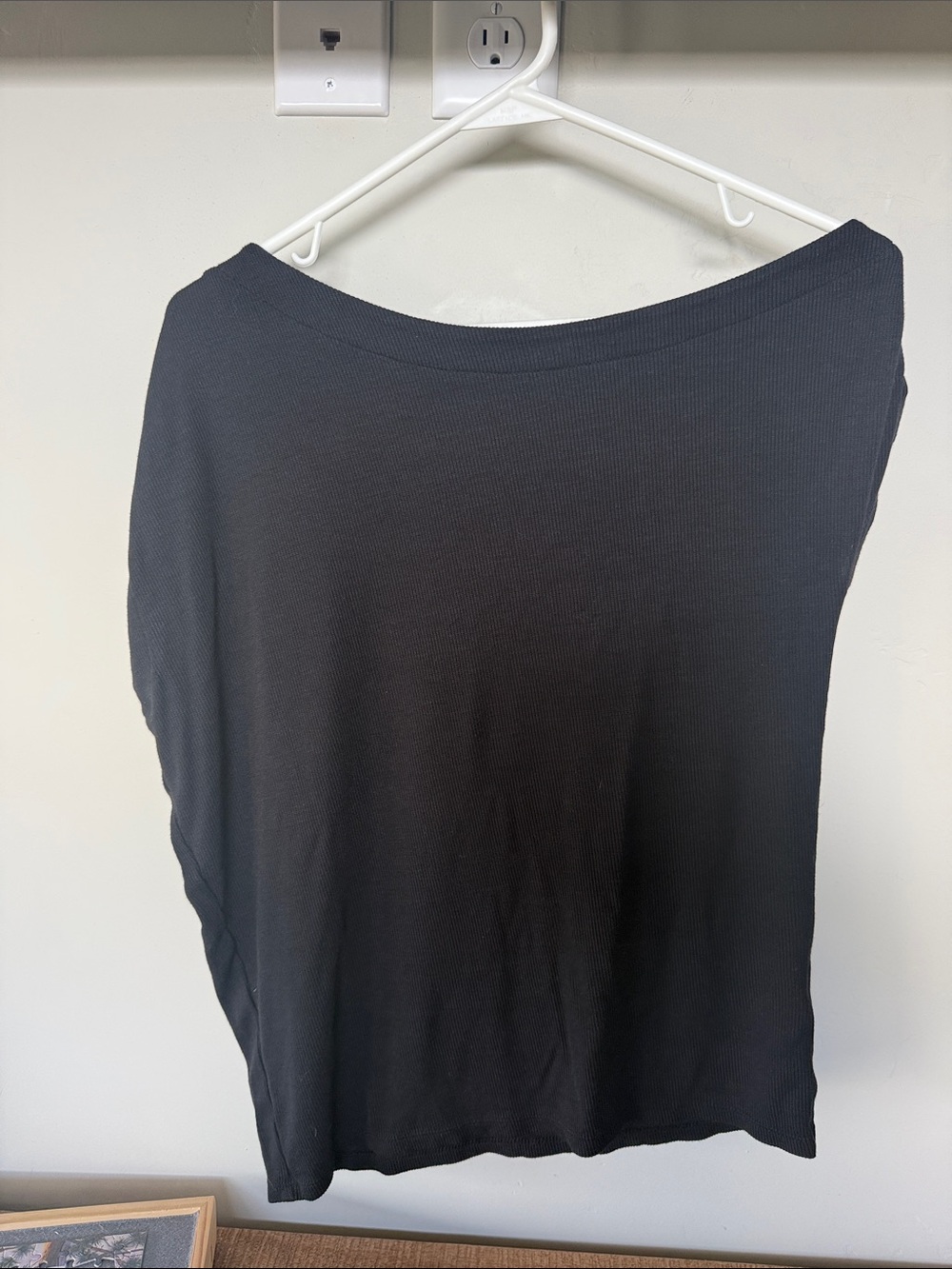 Threads 4 Thought Black Ribbed Boatneck Tank Top